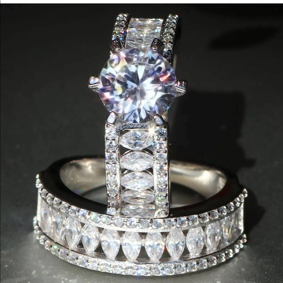 Engagement bridal round cut ring - Picture 3 of 5